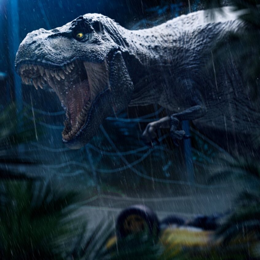 Pre-Order Iron Studios Jurassic Park T-Rex Attack Icons Statue